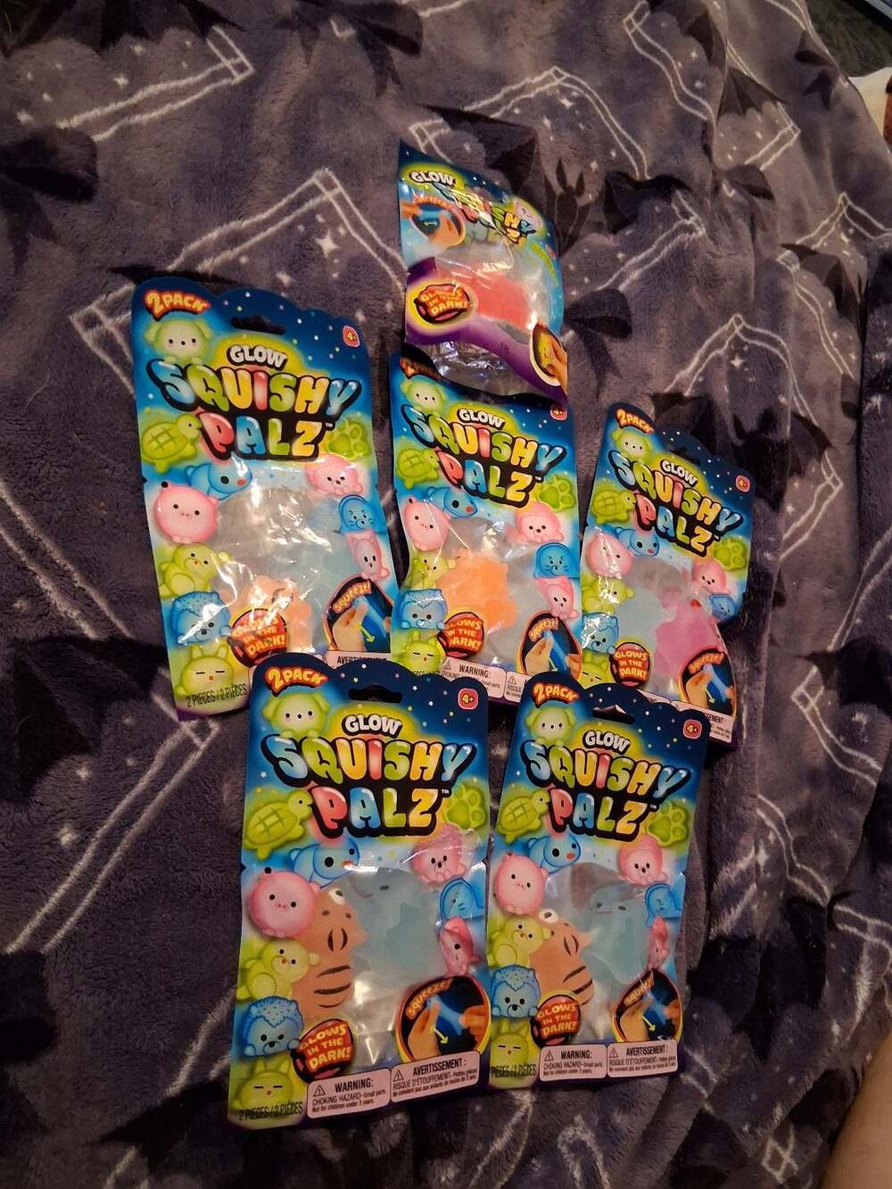 (NEW) 6 Glow Squishy Palz 2-Packs - New & Fun Glow-in-the-Dark Sensory Toys!